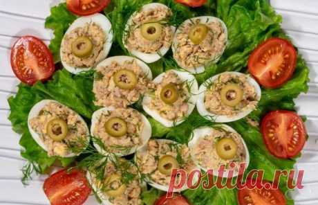 Яйца, фаршированные тунцом и оливками - DYNASTYOFCHEFS.RU