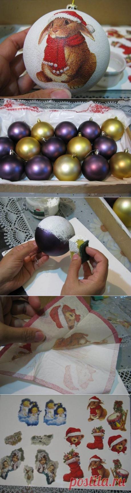 Декупаж новогодних шариков!