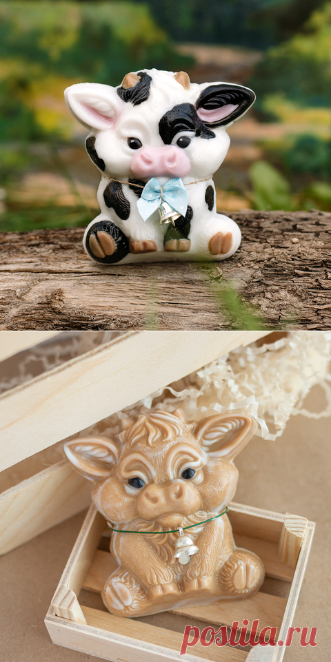 Теленок, пластиковая форма для мыла (+видео)