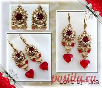 Boucles d'oreilles en perles Arcos® et perles Swarovski par Puca® Khéops®, Arcos®, Minos® et Ios®...les perles de Puca® se connectent ensemble, s'emboitent à la perfection l'une dans l'