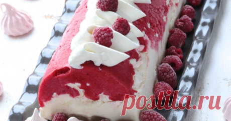 Bûche glacée express: framboises/vanille/meringue  Bûche glacée express, le dessert qu'il vous faut pour Noël