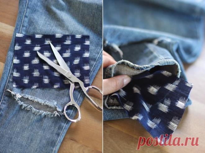 Заплатки на джинсы в японской технике