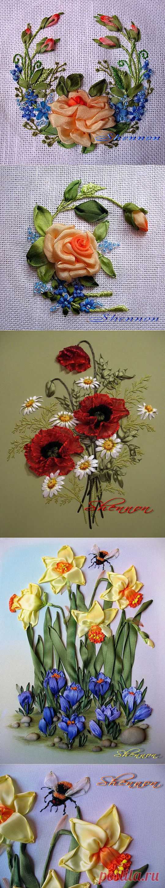 ленточки | ВЫШИВКА ЛЕНТАМИ