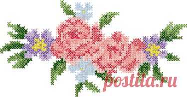 10048 Rose cross stitch machine embroidery design