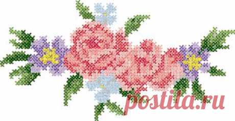 10048 Rose cross stitch machine embroidery design