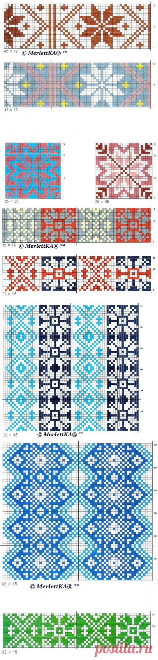 Жаккард мотивы для вязания и рукотворчества ( 66+73+86 штук )