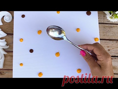 Нарисуйте цветы ложкой легко и весело