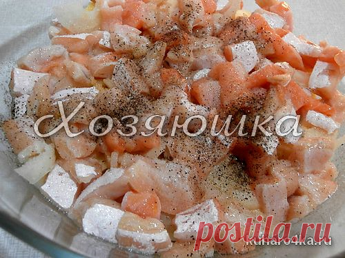 Хозяюшка. Кушать подано! - Брюшки сёмги с картофелем в сметанном соусе