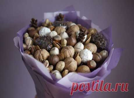 Букеты из орехов (79 фото) - пошаговые инструкции создания букетов для мужчин и женщин