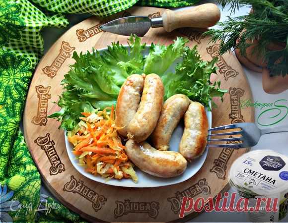 Домашние куриные колбаски. Ингредиенты: курица тушка, чеснок, сливочное масло