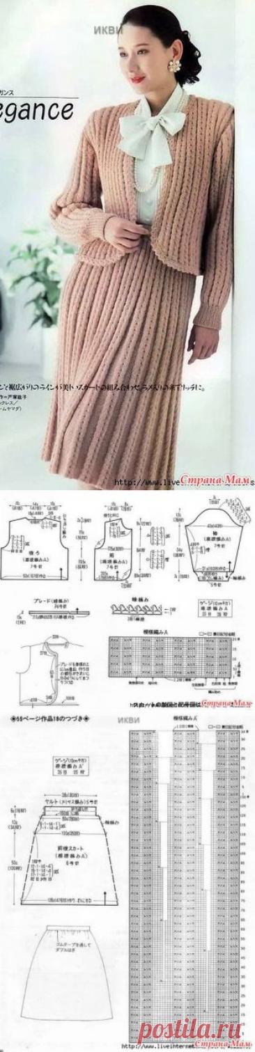 Элегантный костюм спицами. - ВЯЗАНАЯ МОДА+ ДЛЯ НЕМОДЕЛЬНЫХ ДАМ - Страна Мам