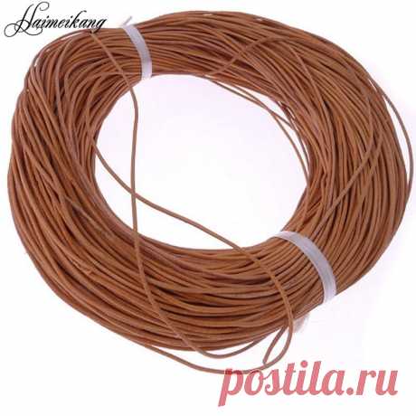10 м/лот 1 мм Настоящее Кожаные Шнуры Шнур Для Craft Ювелирных Изделий Выводы Строка DIY Браслеты Ожерелья Оптовая купить на AliExpress