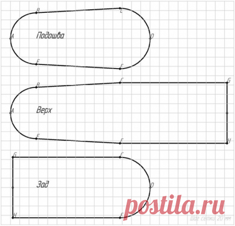 Выкройка носков - домашних сапожков / Простые выкройки / ВТОРАЯ УЛИЦА