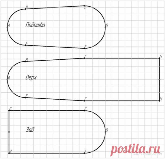 Выкройка носков - домашних сапожков / Простые выкройки / ВТОРАЯ УЛИЦА