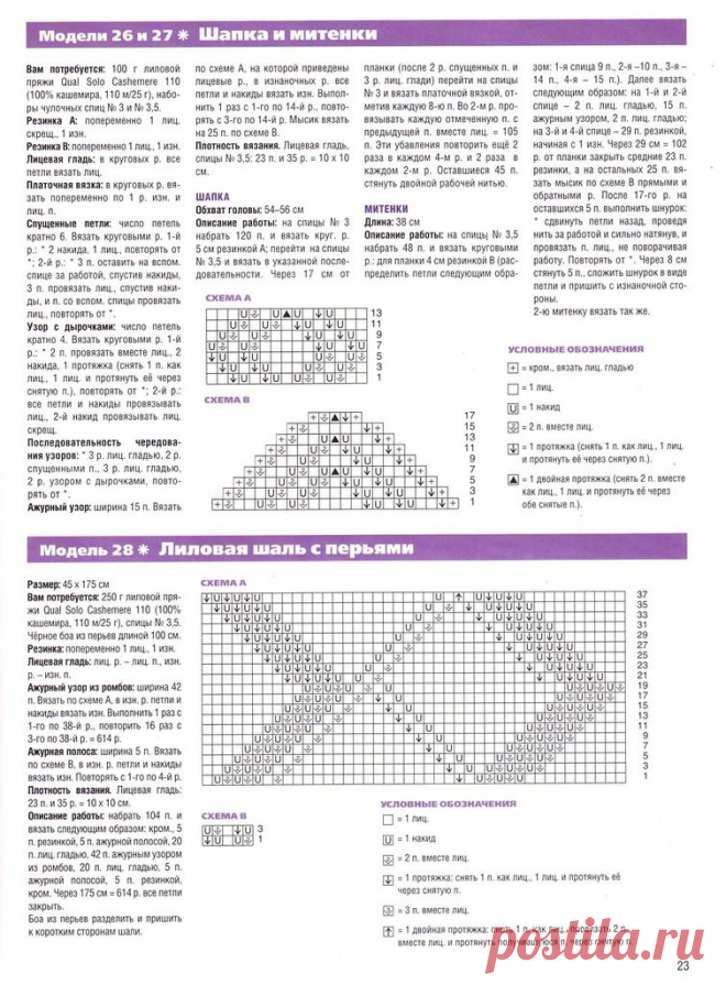 Лиловая шаль с перьями,шапка и митенки.