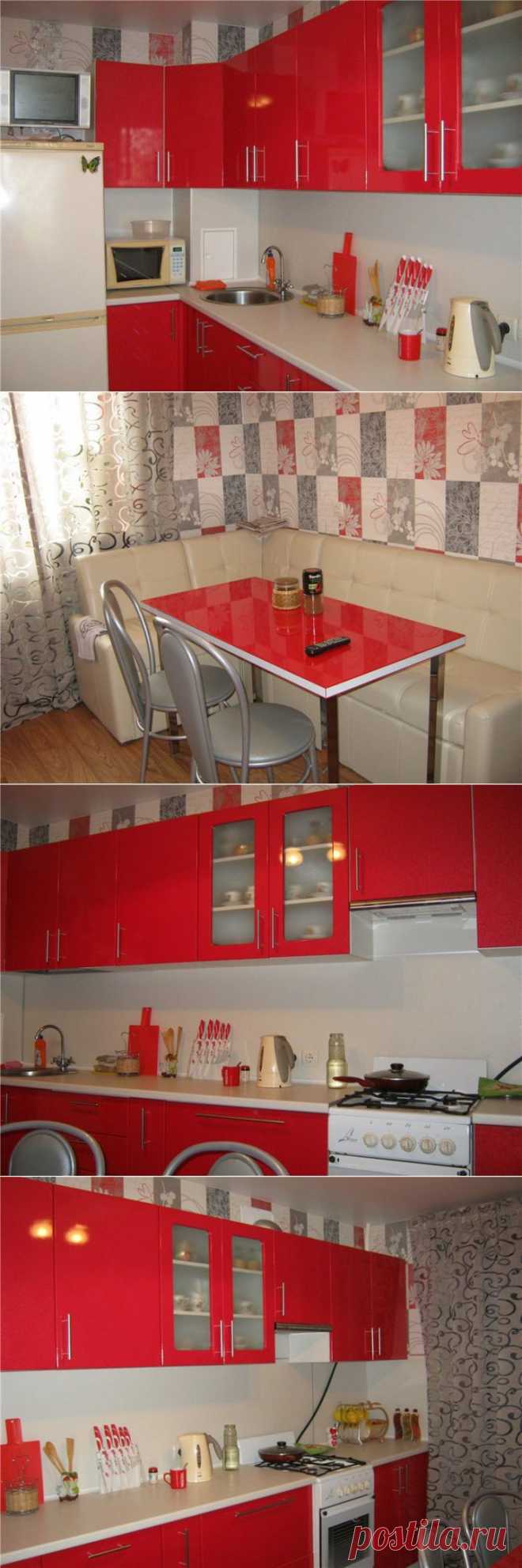 Кухня в красно-серых тонах | Школа Ремонта