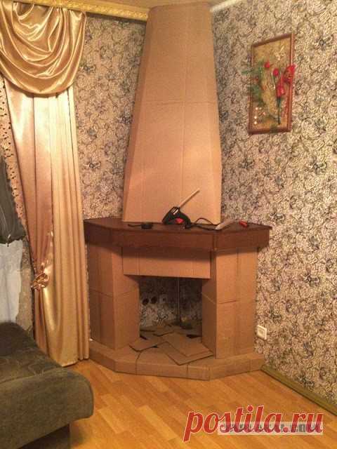 Необычный фальш-камин к новому году