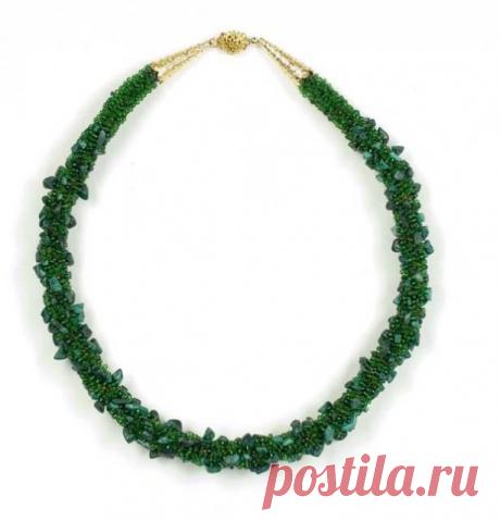 колье Малахитовый жгут | biser.info - всё о бисере и бисерном творчестве