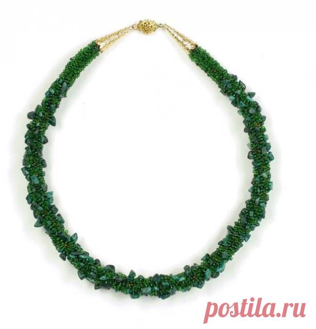 колье Малахитовый жгут | biser.info - всё о бисере и бисерном творчестве