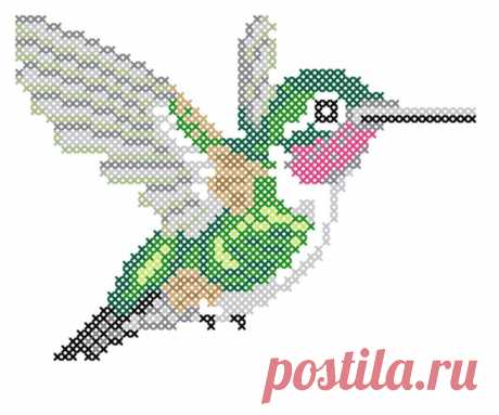 Diagrama de punto de cruz contado Colibrí Garganta de Rubí - Etsy España