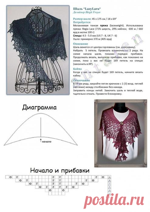 Мини-шаль LazyLara от Birgit Freyer