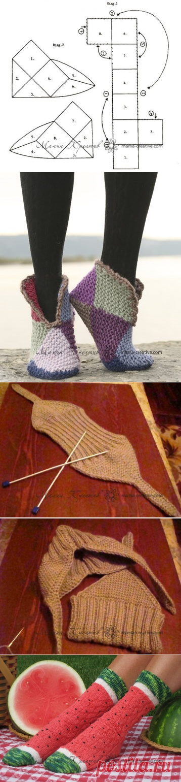Вязаные носки: вязать не перевязать - спицами и крючком, собираем идеи. | Мамин Креатив