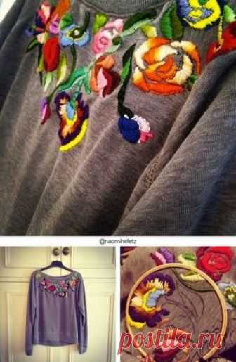 Вышитый гладью свитшот (или свитер?) +1