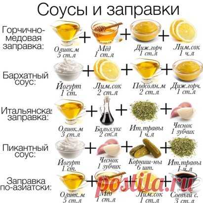 Соусы и заправки. Сохраняем себе