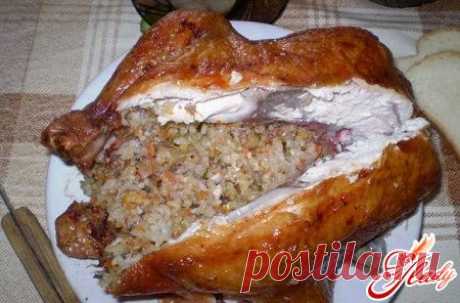 Курица с гречкой в духовке