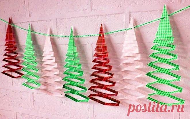 Как сделать новогоднюю гирлянду из бумаги своими руками | 33 Поделки Красивые, яркие и оригинальные гирлянды на Новый год можно сделать и из бумаги: предлагаем вам три весьма популярных, но отнюдь не банальных варианта украшений