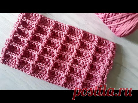 Рельефный узор крючком для ковриков, сумок.  Crochet pattern for rugs, bags.
