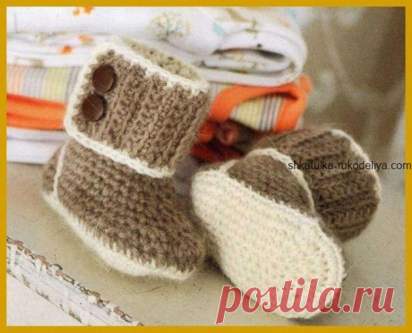 Уютные детские сапожки Уютные детские сапожки крючком. Сапожки из мягкой пряжи для малыша