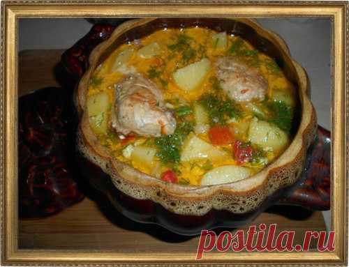 ЦЫПЛЕНОК С ОВОЩАМИ В ГОРШОЧКЕ.