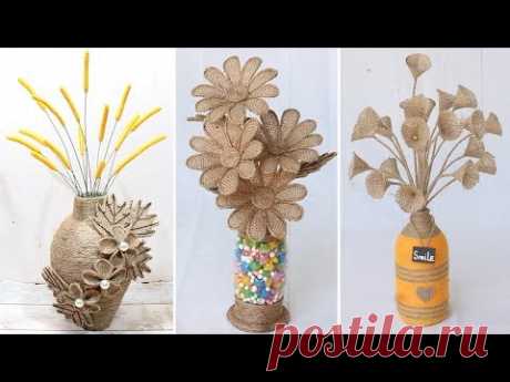 6 Beautiful flower vase decoration ideas with jute rope | Home Decor
