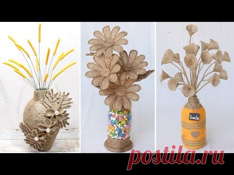 6 Beautiful flower vase decoration ideas with jute rope | Home Decor