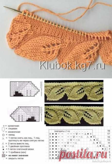 Кайма листьями.