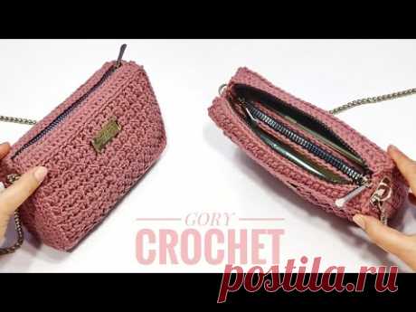 شنطه كروشيه او بورتفيه فاصل بسوسته من الداخل سهله للمبتدئينcrochet bag /tas rajutan/bolsa de crochê