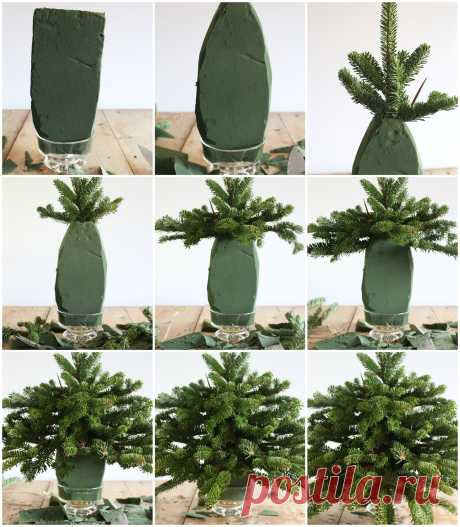 Tabletop Christmas Tree Using Free Clippings