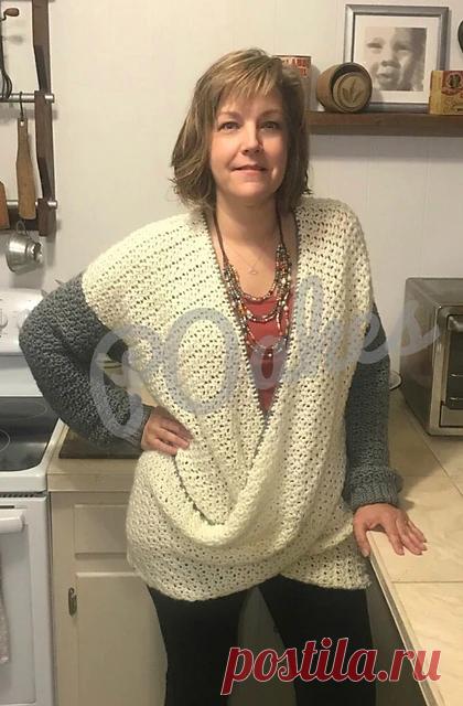 Равелри: Узор мешковатого свитера с оберткой от Пэта Оукса