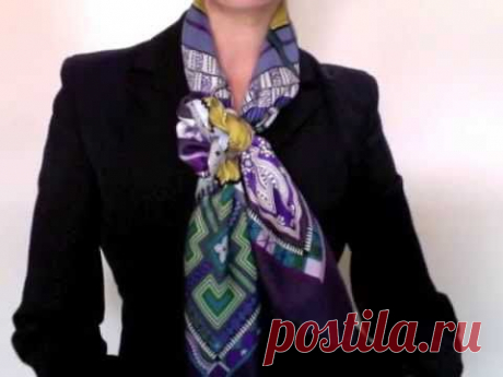 How to wear scarves - Hermes scarf in a criss-cross bow knot - YouTube
