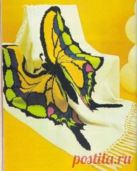 Плед &quot;Butterfly&quot; (вязание крючком, схема)