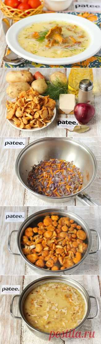 Суп с лисичками и плавленым сыром - рецепт с фотографиями