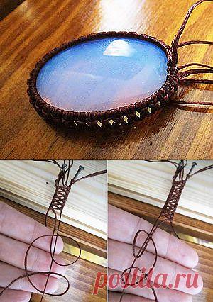 Оплетение кабошона в технике макраме. - Ярмарка Мастеров - ручная работа, handmade