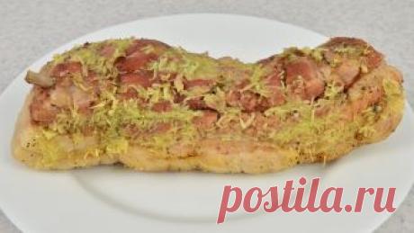 Отварное сало маринованное в чесноке и перце
