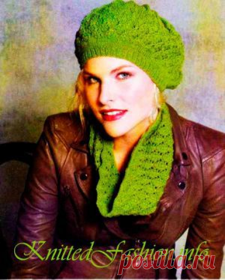 Ажурный снуд, шапочка и митенки - KnittedFashion.info - Модное Вязание