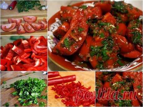 Помидоры "По-Корейски"
Эта вкусная закуска готовится совсем не сложно, а вкус очень пикантный.