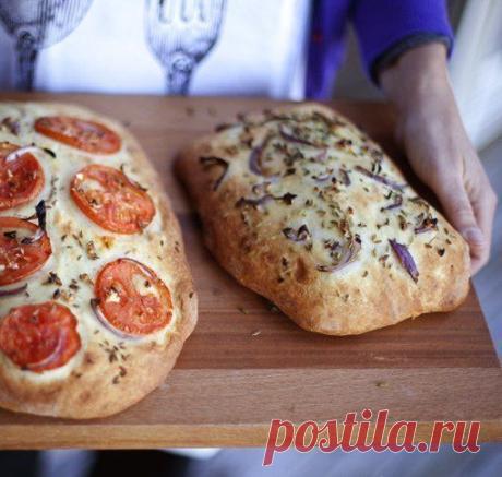 Фокачча с красным луком и чесноком... / Еда и напитки / Рецепты / Pinme.ru / Олеся Карабач