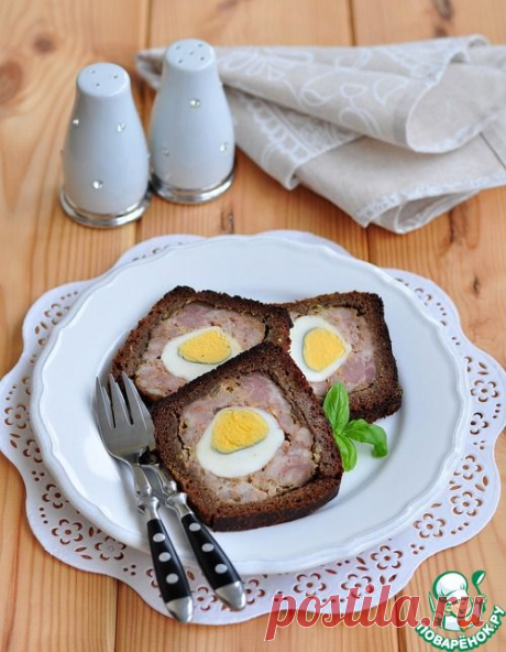 Мясной террин, запеченный в бородинском хлебе - кулинарный рецепт