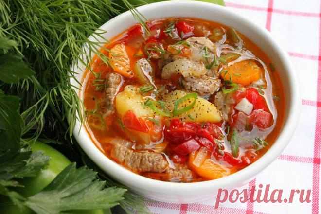 Суп гуляш из говядины рецепт с фото - 1000.menu