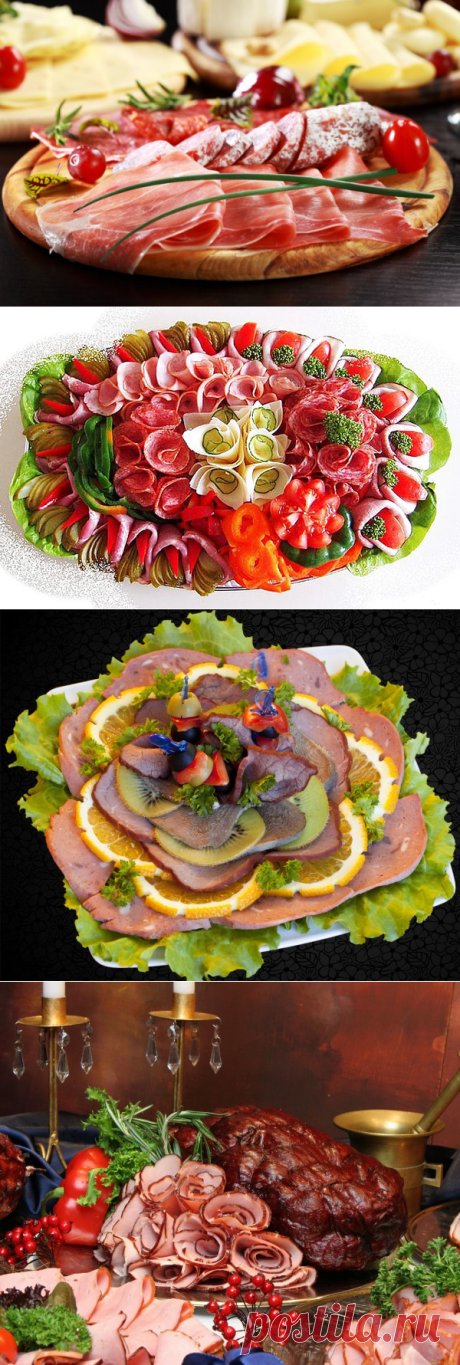 Мясная и колбасная нарезка. 30 фото